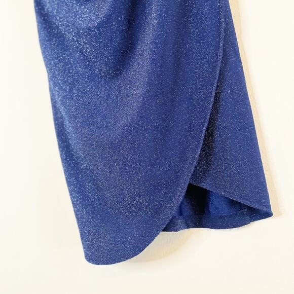 Zalalus faux wrap shimmering minidress blue Small NEW - Picture 7 of 15